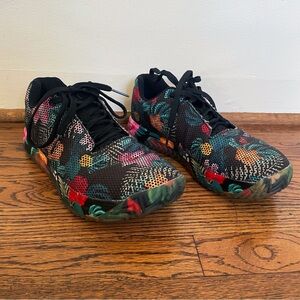 Nobull Mesh Running Shoes Sneakers Midnight Tropical Floral Low Top Lace up Gym